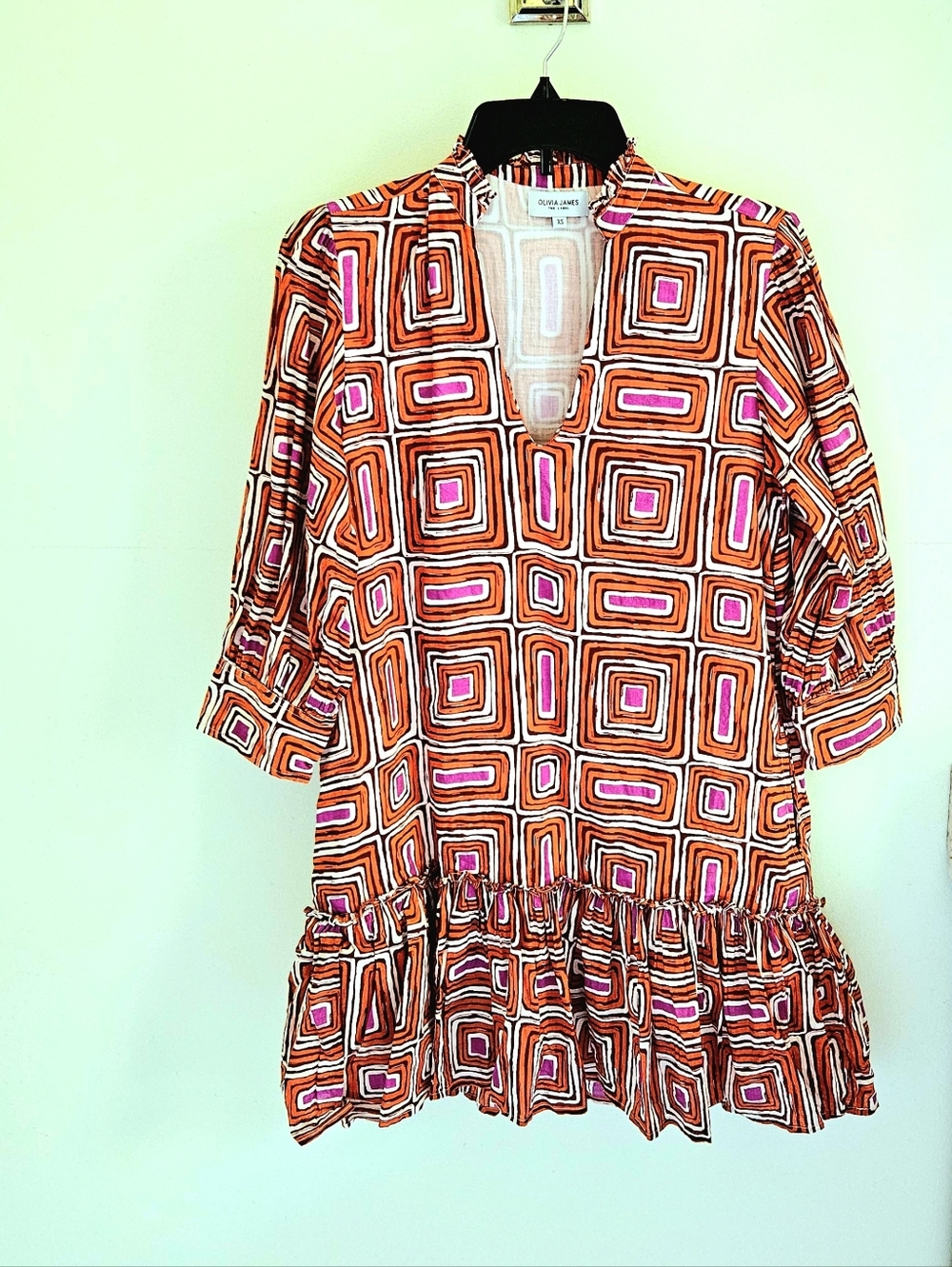 Olivia James Geometric Cotton Mini Dress